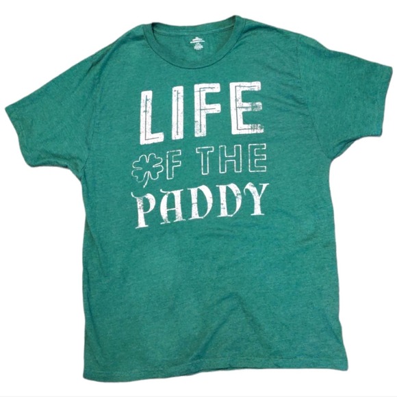 Celebrate Other - LIFE OF THE PADDY St. Patrick's Day Kelly Green Heathered Short Sleeve Tee Large